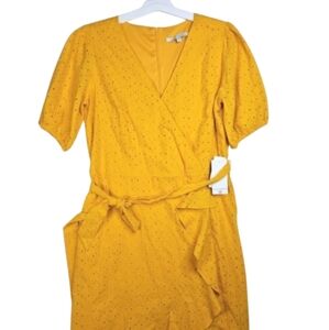 Julia Jordan Plus Size V-neck Woman Ruffle Dress Marigold Size 14 NWT